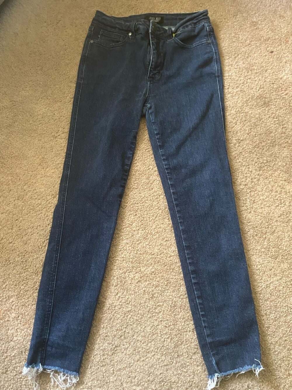 Judy Blue Skinny Jeans Size 9/29 Dark Wash Raw Hem